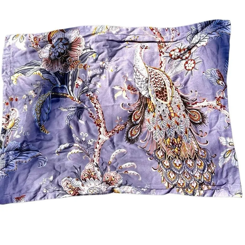 Tahari Home Luxury King 3 Piece Duvet Cover Set Peacock Jacobean Birds King Size